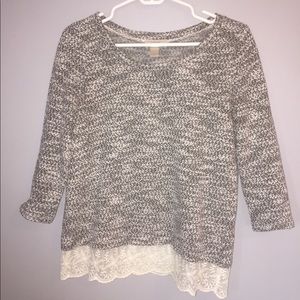 Loft sweater with lace detailing